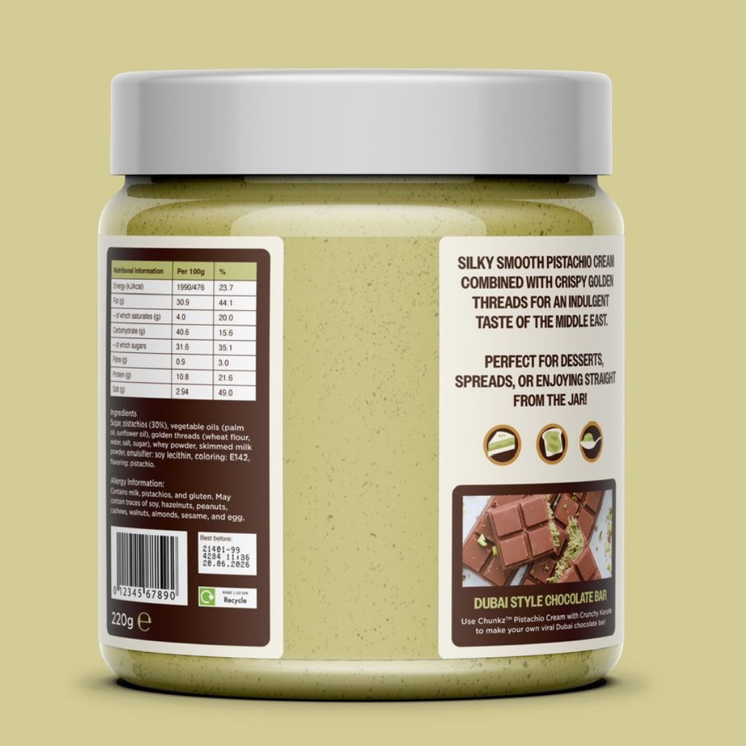 Pre-Order: Chunkz Pistachio Kunafe Cream - 220g